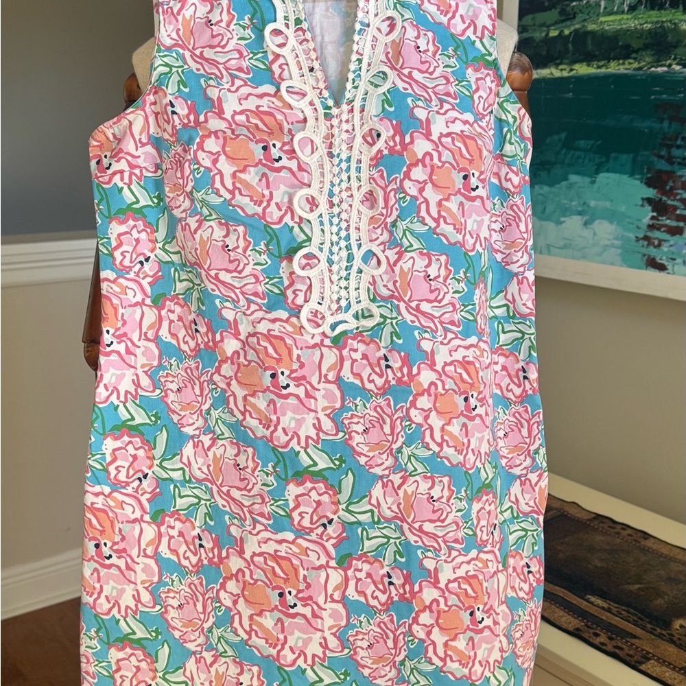 Mud Pie Floral Mini Dress - Pink and Blue